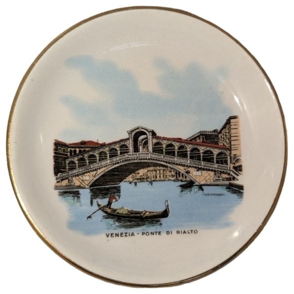 Vintage Venezia Ponte di Rialto Decorative Plate - 3.5" - Picture 1 of 3